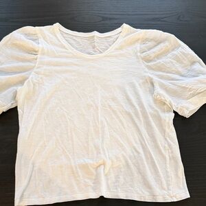 Women's White Puff Sleeve Top